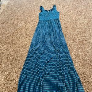 Green and blue long maxi dress size medium